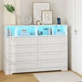 thumbnail image 1 of 55" LED Dresser with Charging Station, 8-Drawer Storage Organizer & Shelves for Bedroom, 1 of 9