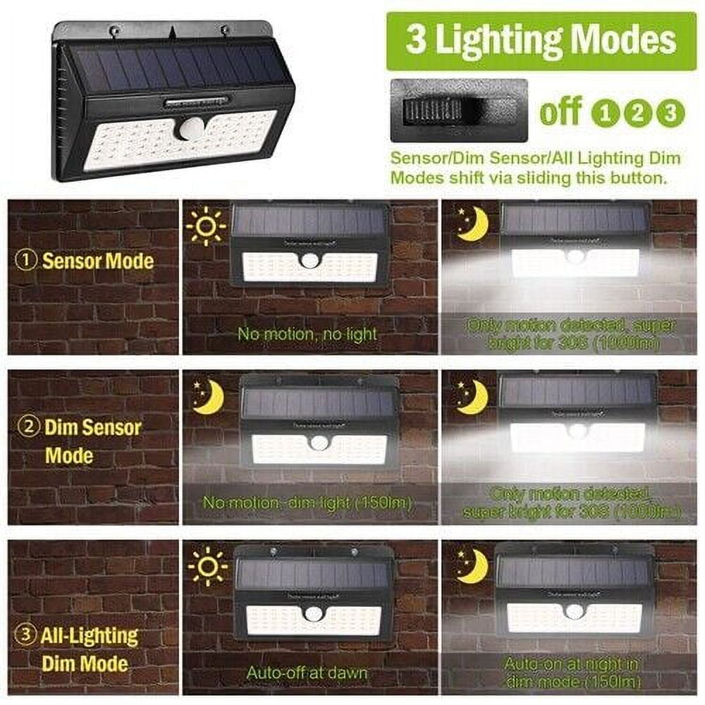 55 LEDs Solar Lights Outdoor Waterproof Garden Motion Sensor Lamps