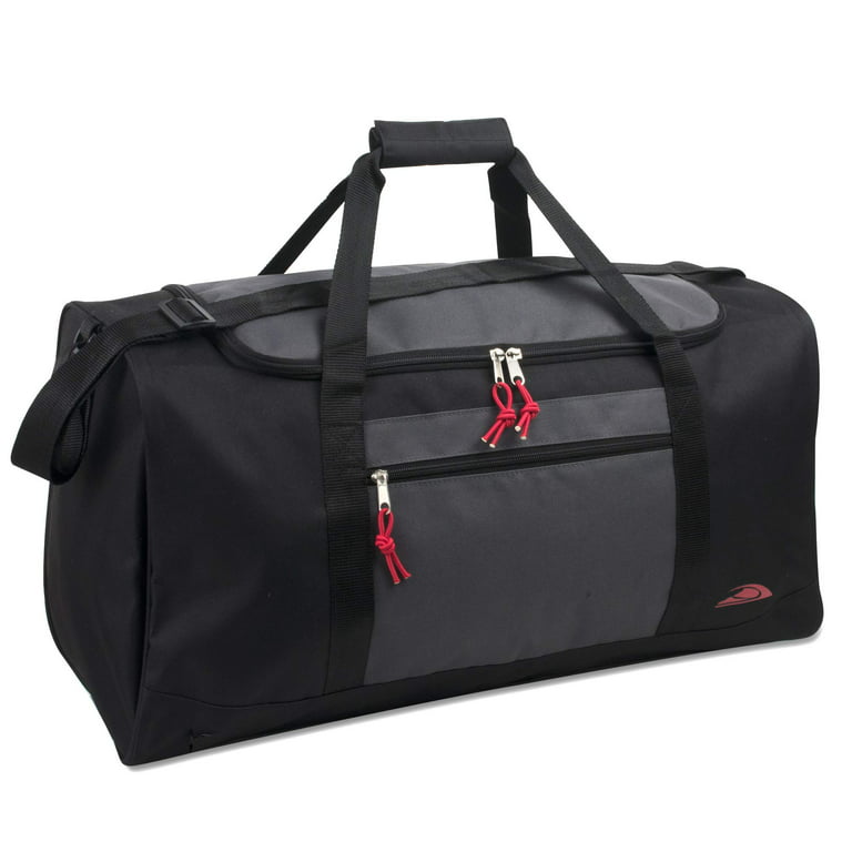 Trail Maker 55 Liter, 24 inch Lightweight Canvas Duffle Bags for Men & Women for Traveling, The Gym, and As Sports Equipment Bag/Organizer (Black 3)