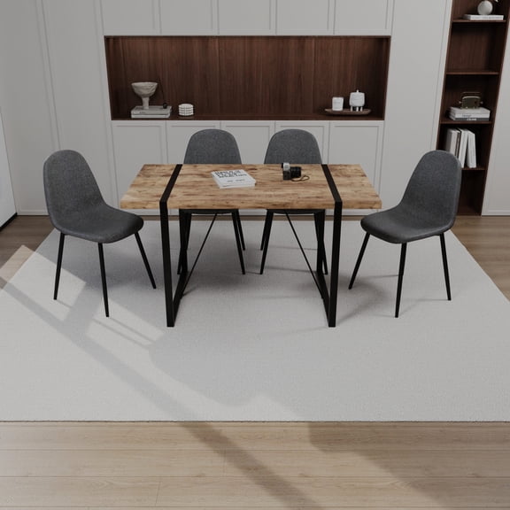 55" MDF Dining Set - High - Quality Solid Wood Table - Formal Dining / Guarantees a Sturdy Dining Surface