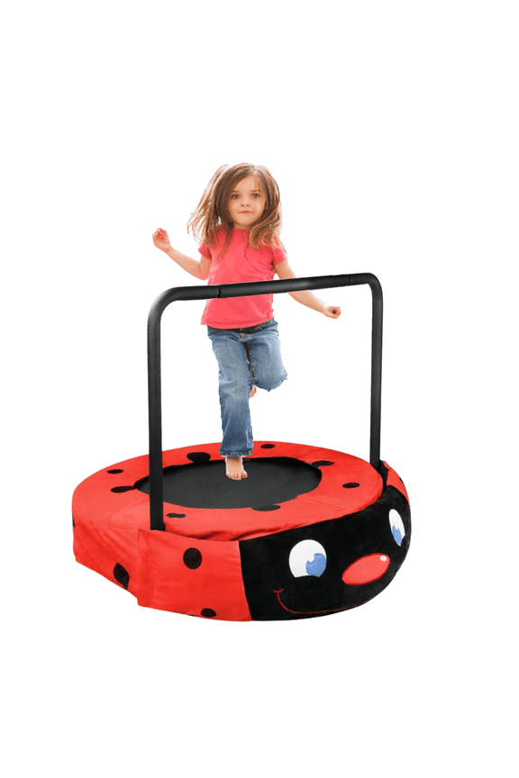 36’’ Kids Trampoline, Toddler Trampoline Foldable Rebounder with Handle, Mini Trampoline Ladybug Small Trampoline for Indoor Outdoor, Gift for 3-7 Years