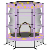 55" Mini Trampoline for Kids, SHINPT Kids Trampoline for Toddlers, 4.5FT Baby Trampoline with Safety Enclosure Net, Small Trampoline with Star Print Indoor/Outdoor, Toddler Trampoline for Garden