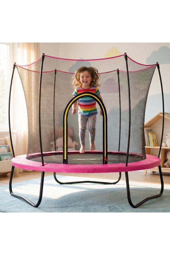55" Toddler Trampoline for Kids, SHINPT Mini Trampoline for Toddlers 3-8, Outdoor Trampoline with Net for Indoor/Outdoor, Kids Trampoline with No Gap Design, Outdoor Trampoline for Backyard, Lawn