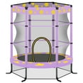 thumbnail image 1 of 55" Mini Trampoline for Kids, Toddlers Trampoline with Enclosure Net, SEGMART Indoor & Outdoor Recreational Trampolines with No-Gap Design, Birthday Gifts for Boys and Girls Age 3 Months and Up, 1 of 5