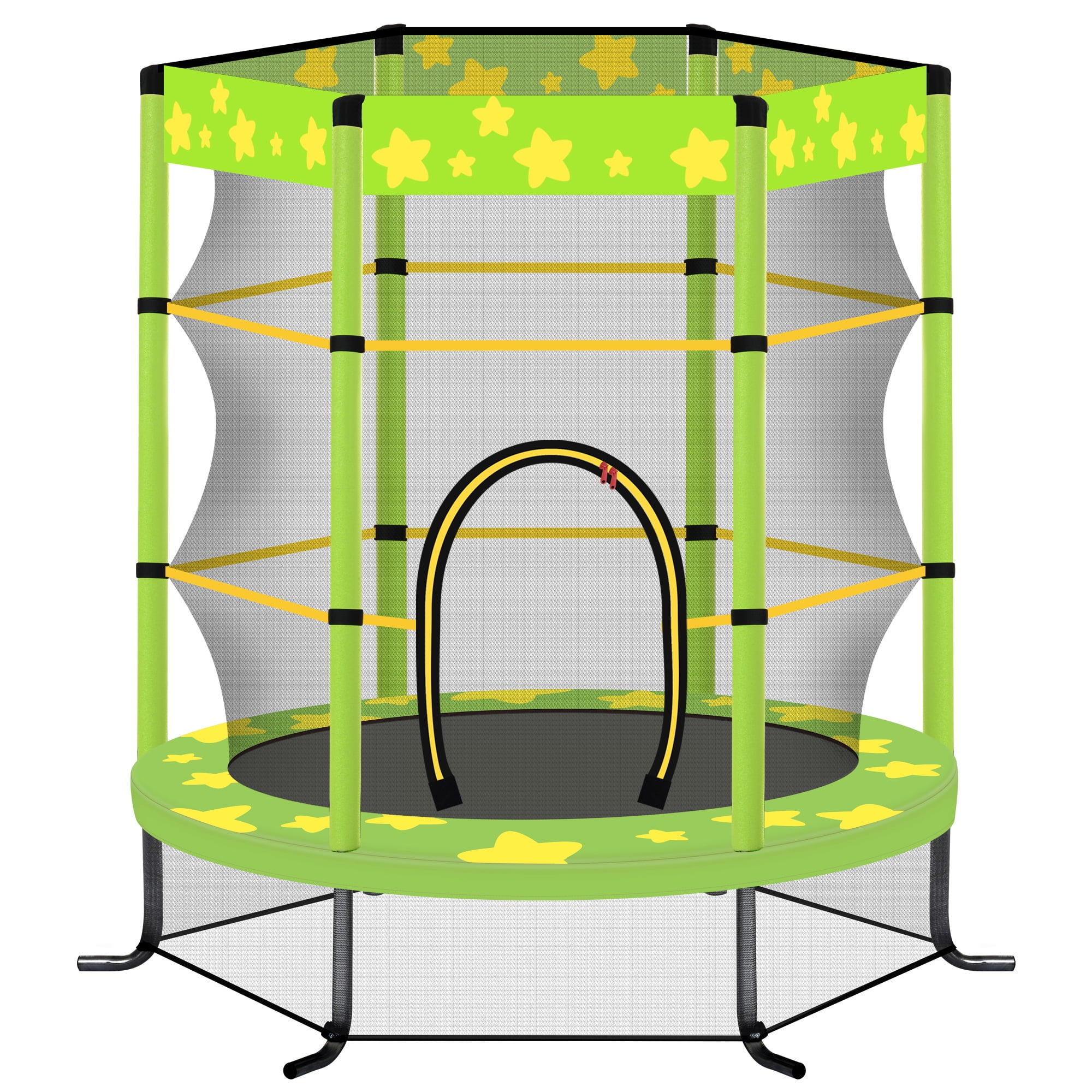55" Mini Trampoline for Kids, Toddlers Trampoline with Enclosure Net, SEGMART Indoor & Outdoor Recreational Trampolines with No-Gap Design, Birthday Gifts for Boys and Girls Age 3 Months and Up