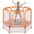 thumbnail image 1 of 55" Mini Trampoline with Safety Enclosure Net, SEGMART Indoor Outdoor Toddler Trampoline with No-Gap Design, Small Trampoline for Kids, Kids Trampoline with Balls, Birthday Gift, 1 of 6