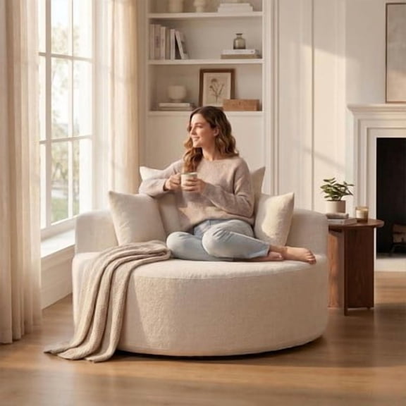 55" No Assembly Sofa Bed, Compressed Chenille Sleeper Chair with Fluffy Sponge Filling, Modern Foldable Lounge for Living Room Bedroom Home Theater