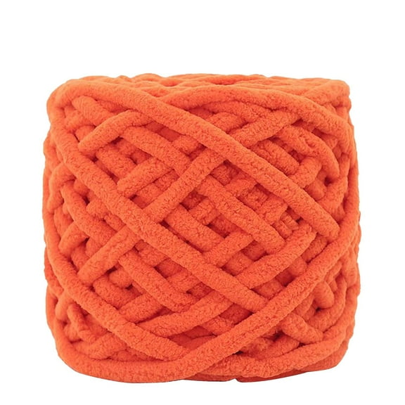 55 Orange Thick Wool Knitting Needle Ball 27-55 Color Number D, 1 Ball of Wool, FNGZ Chunky Yarn Acrylic Bulky Washable Hand Knitting Yarn for Diy Blanket Sweater