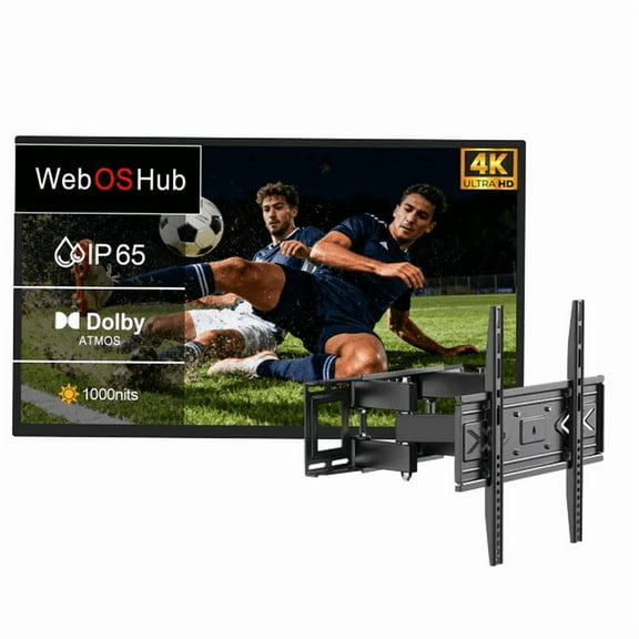 55" Outdoor TV, 4K UHD Smart TV, 1000nits High Brightness IP65 Waterproof, Suitable For Partial Sun, Patio Built-in Voice Assistant & Dolby Atmos