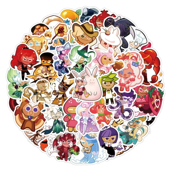 55 PCS For Cookie Run Kingdom Games Theme Water Bottle Stickers for Teens,Holiday Waterproof Vinyl Party Stickers for Laptop,Suitcases,Skateboard Stickers for Gift