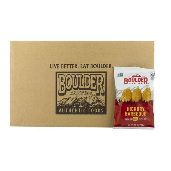(55 Pack) Boulder Canyon Kettle Potato Chips, Hickory Bbq, 55 Ct