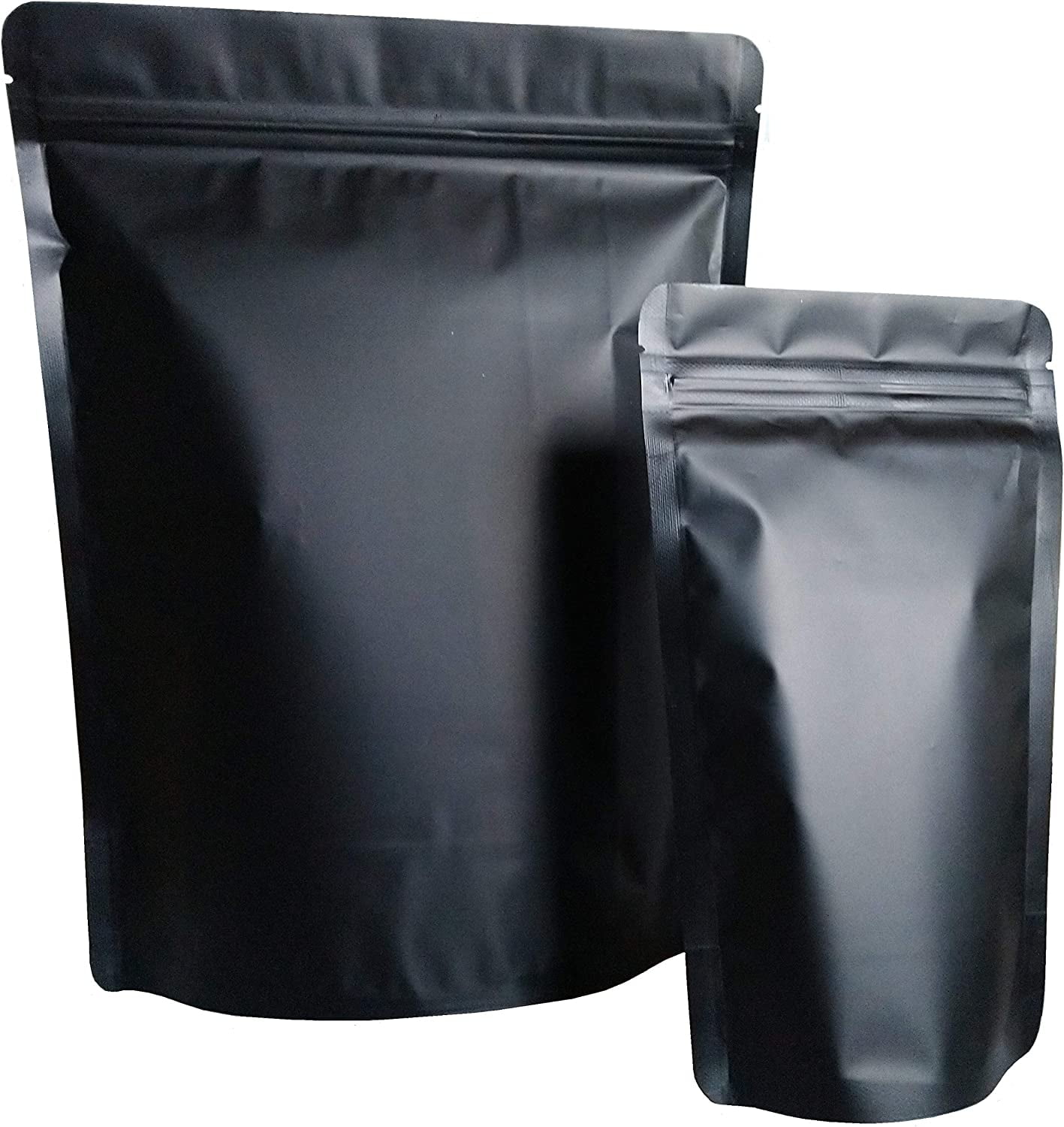 55 Pack Mylar Bags Food Storage Bags Medium (M) 50 Pack 6X8.5 Inch Plus 5 Pack 9.4X13.4 Inch Matte Black Zipper Stand Up Resealable Airtight Pouches Smell Proof Bags Foil Bags (55, 6x8.5-9.5x13.5BB)