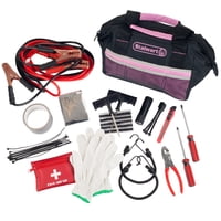 55-Piece Stalwart Emergency Roadside Kit w/ Travel Bag (Pink)