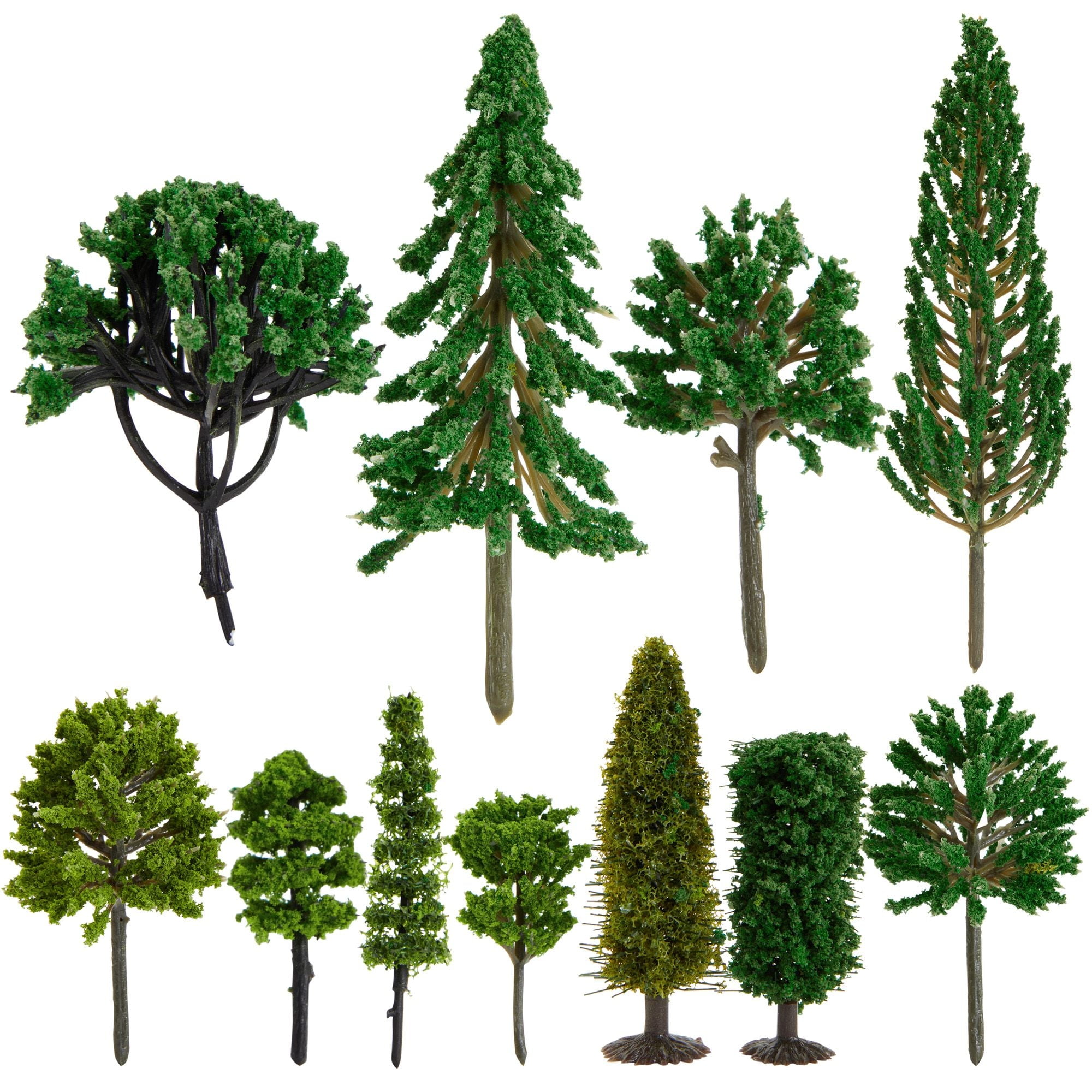 55Pieces of Miniature Model Trees for Diorama Supplies, Scenery