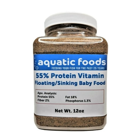 55% Protein Vitamin Rich Floating/Sinking Fry & Community Tropical Fish Food...12oz Small Jar