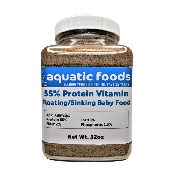 55% Protein Vitamin Rich Floating/Sinking Fry & Community Tropical Fish Food...12oz Small Jar