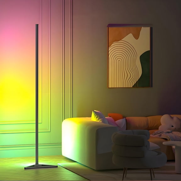 55" RGB Corner Light Bar, Reacts to Music and Sound with LED Lighting Features with APP and Remote Control