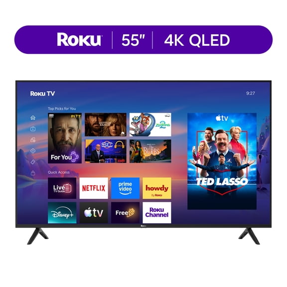 Roku Smart TV 2026 55-Inch Select Series, 4K QLED TV Roku TV with Voice Remote Flat Screen QLED TV
