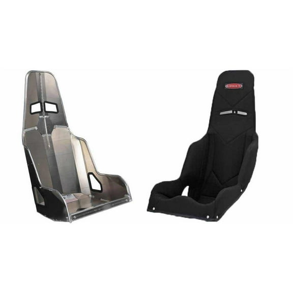Speedway Motors Kirkey 55 Series Aluminum Racing Seat 17 Inch with Black Tweed Cover High Back Bucket Seat for Drag Car Pro Street Race Car with Shoulder and Sub Belt Openings