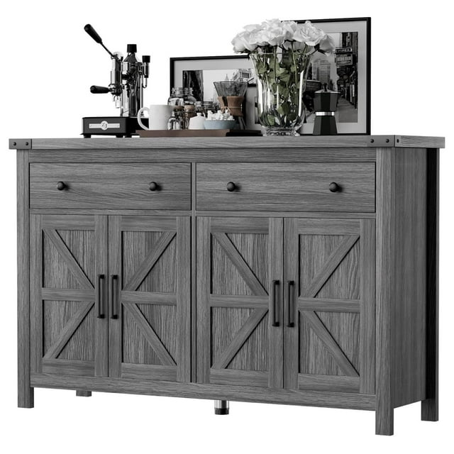 55" Sideboard Buffet with Storage, Coffee Bar with 2