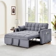 thumbnail image 1 of 55" Sleeper Sofa Bed with Pull Out Bed, Modern Velvet Convertible Sofa Bed Couch with Pillows & Side Pockets, Small Loveseat Sofa Bed for Living Room Apartment, 1 of 8