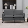 thumbnail image 1 of 55" Small Loveseat Sofa for Small Spaces,Leather Upholstered 2-Seater Sofa Couch Single Casual Sofa Chair for Living Room Office,Light Gray, 1 of 8