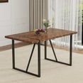 thumbnail image 1 of 55"Solid Wood Kitchen Table - Seats 4-6, Metal Legs, Modern & Durable, 1 of 12