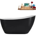thumbnail image 1 of 55" Streamline NB6440BNK Soaking Glossy Black Freestanding Tub and Tray With Internal Drain in Brushed Nickel, 1 of 7