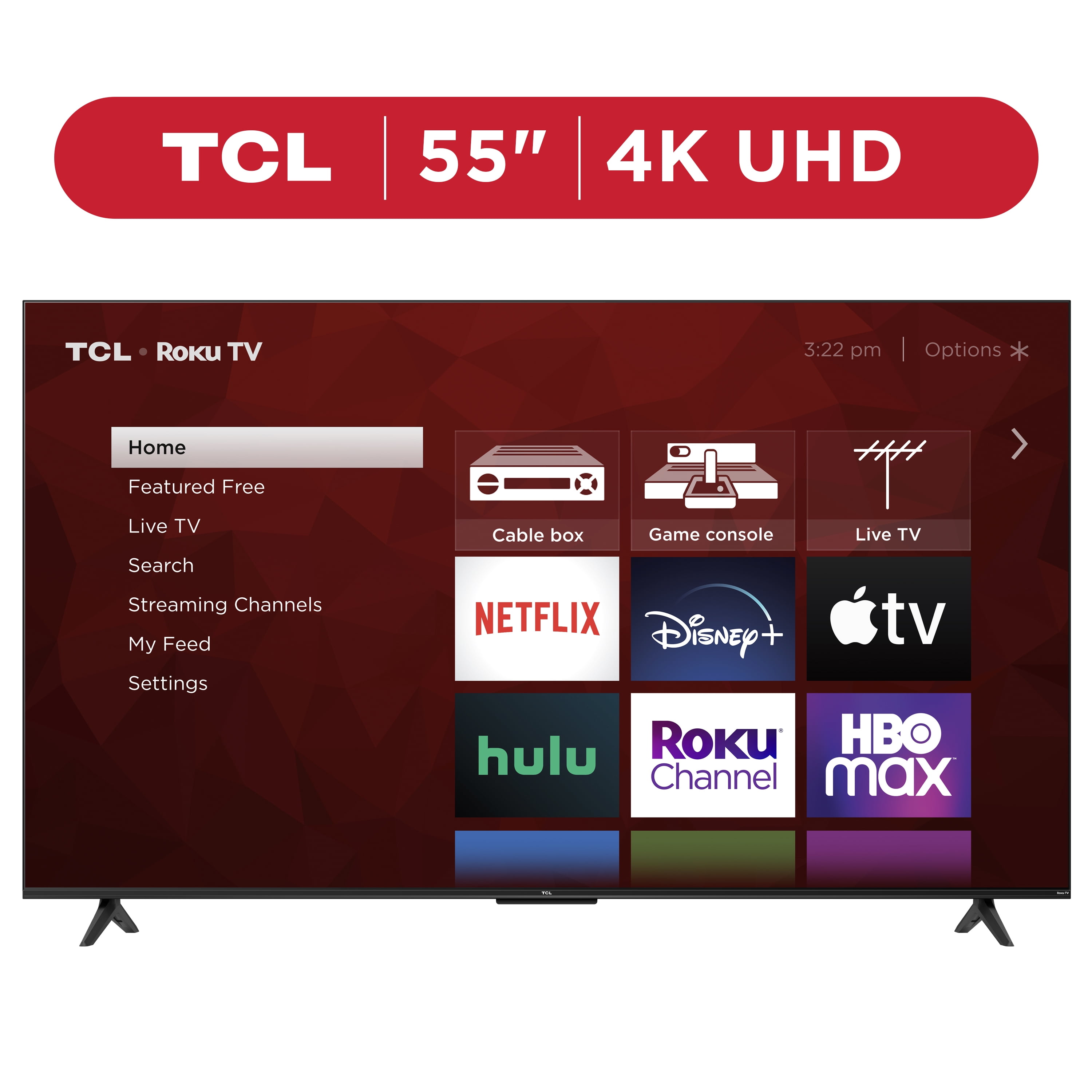 TCL 55 Class S4 (55S41BR) 4K UHD HDR LED Smart TV with Roku TV (NEW 2024)