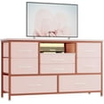 thumbnail image 1 of 55" TV Stand with 8 Fabric Drawers - Media Console w/ Adjustable Feet, 1 of 8