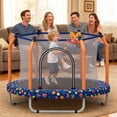 thumbnail image 1 of 55" Toddler Trampoline with Enclosure Net, SHINPT Child's Mini Trampoline with Basketball Hoop, Round Recreational Tranpolines for Birthday Gifts, Kids Trampoline for Aged 3-6, Indoor & Outdoor, 1 of 6