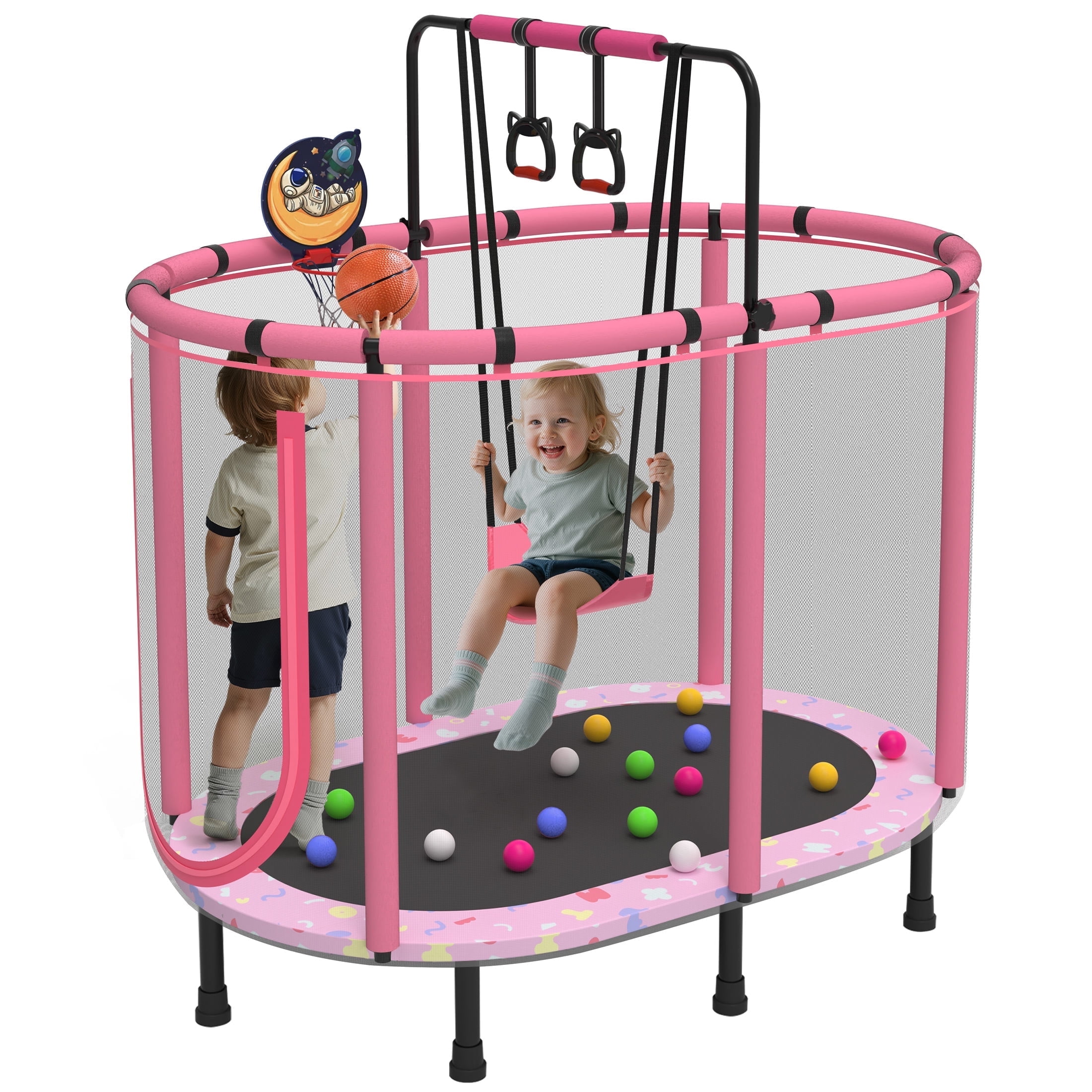The Original Toy Company Fold And Go Trampoline, Multicolor,