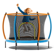 GVDV 55" Toddler Trampoline for Kids, Kids Trampoline with Enclosure Net and Balls