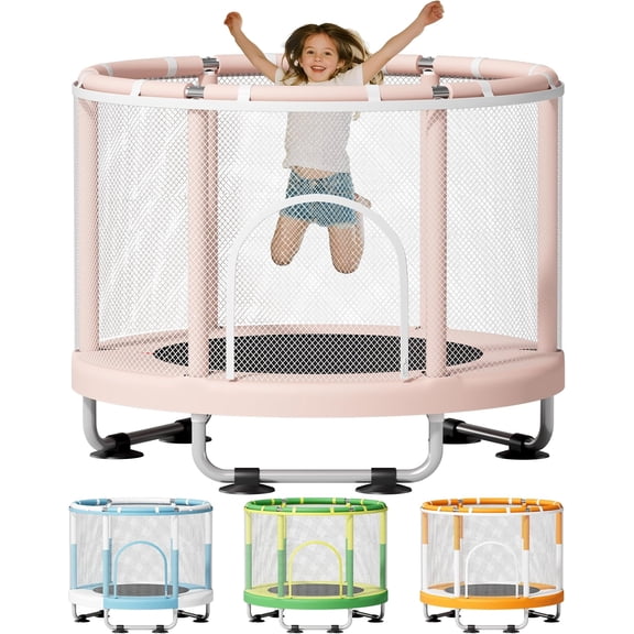 55" Trampoline for , 440lbs Capacity Indoor & Outdoor  Trampoline, Gifts for Boys & Girls