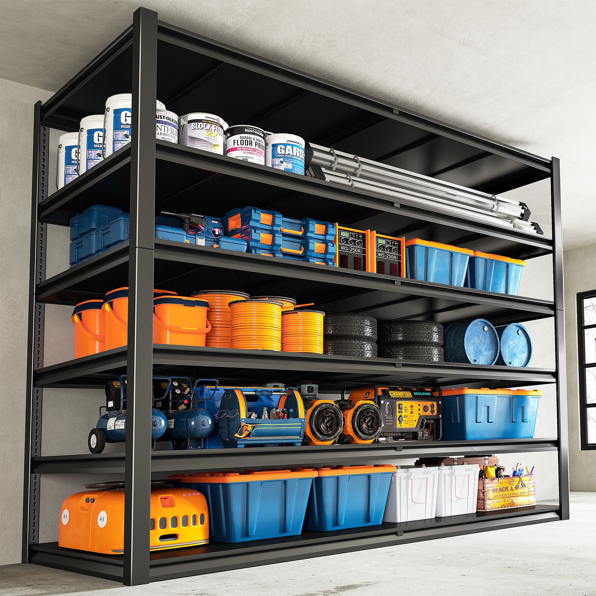 HDX 5-Tier Plastic Garage Storage Shelving Unit in Gray (36 in. W