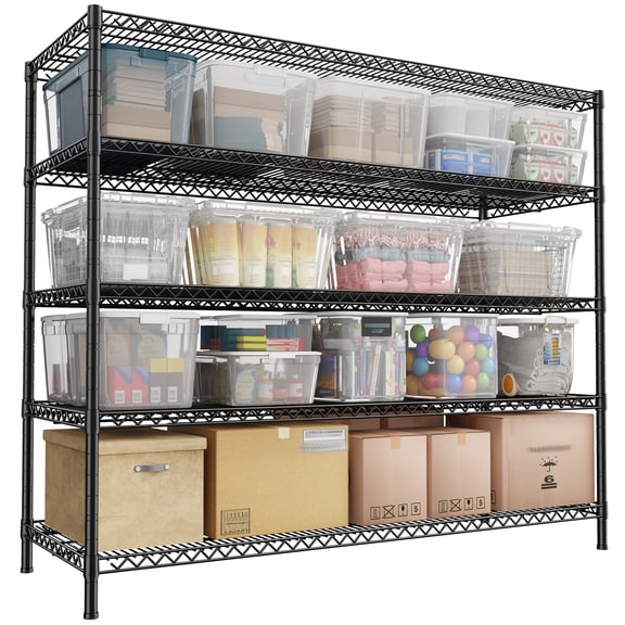 55"W Heavy Duty Wire Shelving Unit,3200lbs Adjustable Metal Storage Rack with Leveling Feet for Garage,Home,Basement,Kitchen,18"D x 71"H