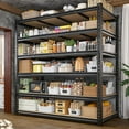 thumbnail image 1 of 55" W Storage Shelves, 3060LBS Garage Shelving Heavy Duty, 6-Tier Heavy Duty Shelving, Adjustable Metal Shelving Unit for Garage, Warehouse, Pantry, Kitchen, 55" W × 24" D × 84" H, Black, 1 of 17