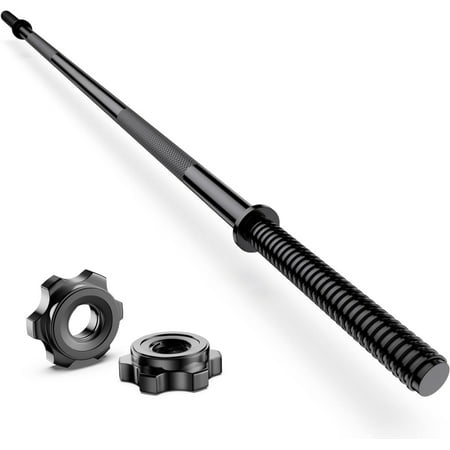 55" Weight Lifting Bar, 1" Standard Straight Barbell Bars for Weight lifting, Olympic Barbell Bar for Bench Press/Hip Thrusts/Squats/Lunges for Gym and Home, 2 Star Star-nuts (480lb Weight Capacity)
