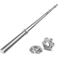 thumbnail image 1 of 55" Weight Lifting Bar, 1" Standard Straight Barbell Bars for Weight lifting, Olympic Barbell Bar for Bench Press/Hip Thrusts/Squats/Lunges for Gym and Home, 2 Star Star-nuts (480lb Weight Capacity), 1 of 7