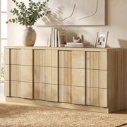 mid century modern dresser walmart Walker Edison 58 Mid-Century Modern Curved Front 6-Drawer Dresser, Walnut