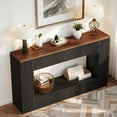 thumbnail image 1 of 55" Wood Console Table with Storage, Modern Entryway Sofa Table for Living Room & Foyer, Black, 1 of 6
