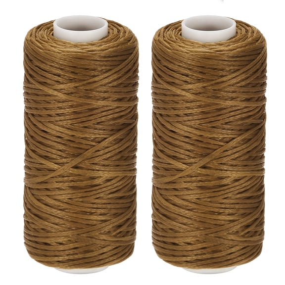 55 Yards 150D/1mm Leather Sewing Polyester Waxed Thread (Golden Brown, 2 Pack)