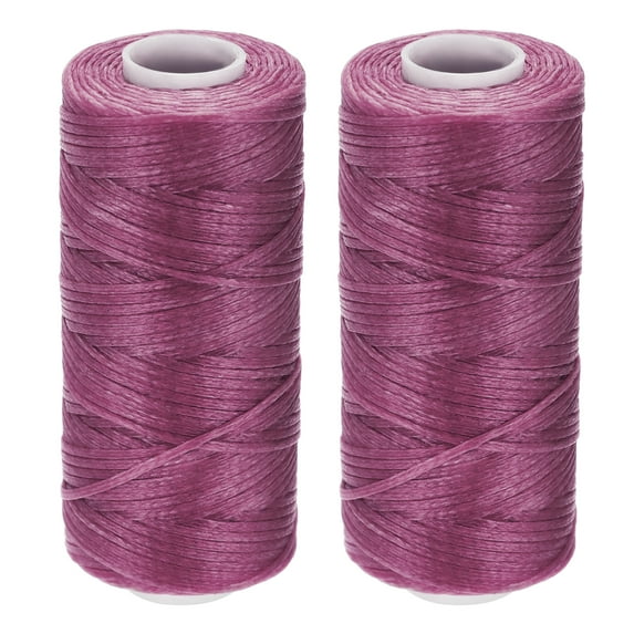 55 Yards 150D/1mm Leather Sewing Polyester Waxed Thread (Purple, 2 Pack)