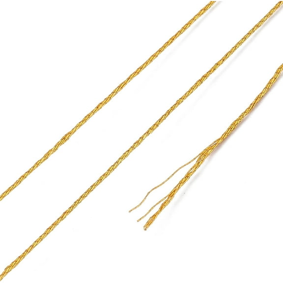 55 Yards 6 Ply Goldenrod Metallic Embroidery Thread 0.5mm Sewing Embroidery Floss Stitch Thread Friendship Bracelet Thread Round for DIY Embroidery Thread Crafts and Jewelry Making Gold