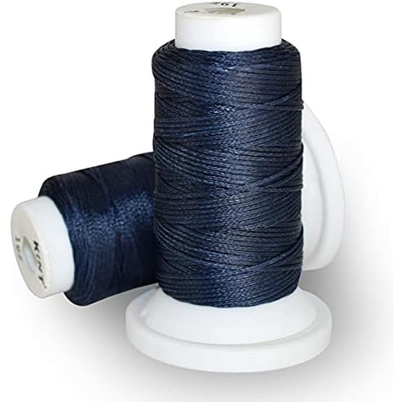 55 Yards Waxed Polyester Cord Flat Waxed Thread Leather Sewing Thread Hand Sewing Thread Waxed Cord for Leather Sewing Stitching(Prussian Blue) Prussian Blue