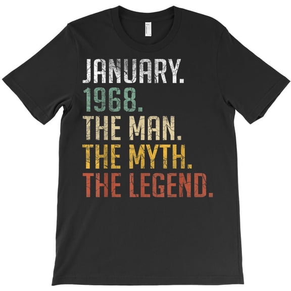 55 Year Old Gift January 1968 Funny Man Myth Legend 55th Birthday H35543 T-Shirt, for Men and Women, Up to Size 5XL