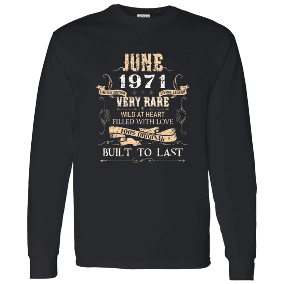55 Years Old 55Th Birthday Legend Vintage June 1971 Bday Long Sleeve Shirt