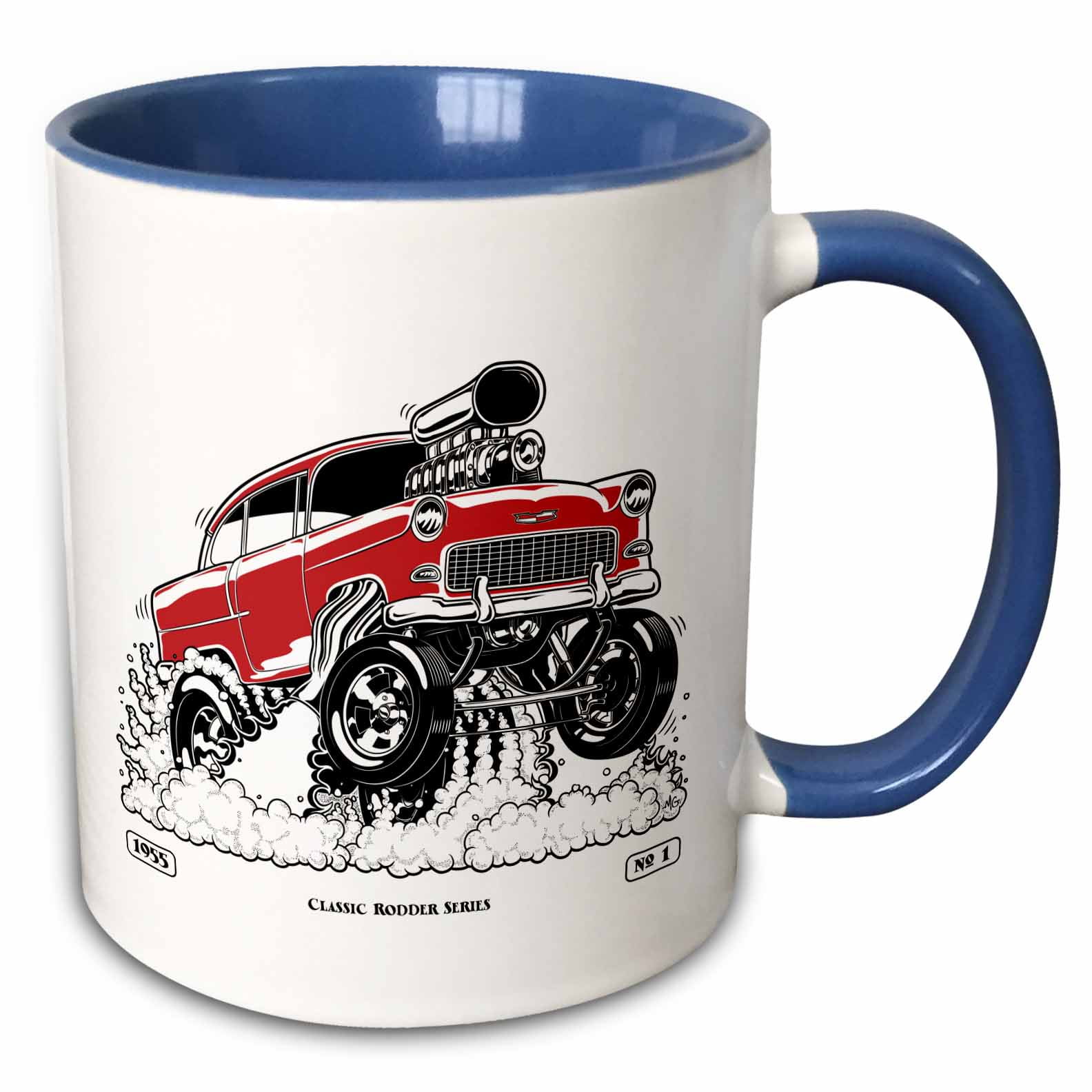 55 gasser nailing it and blowing flames, classic rodder series #1 15oz ...