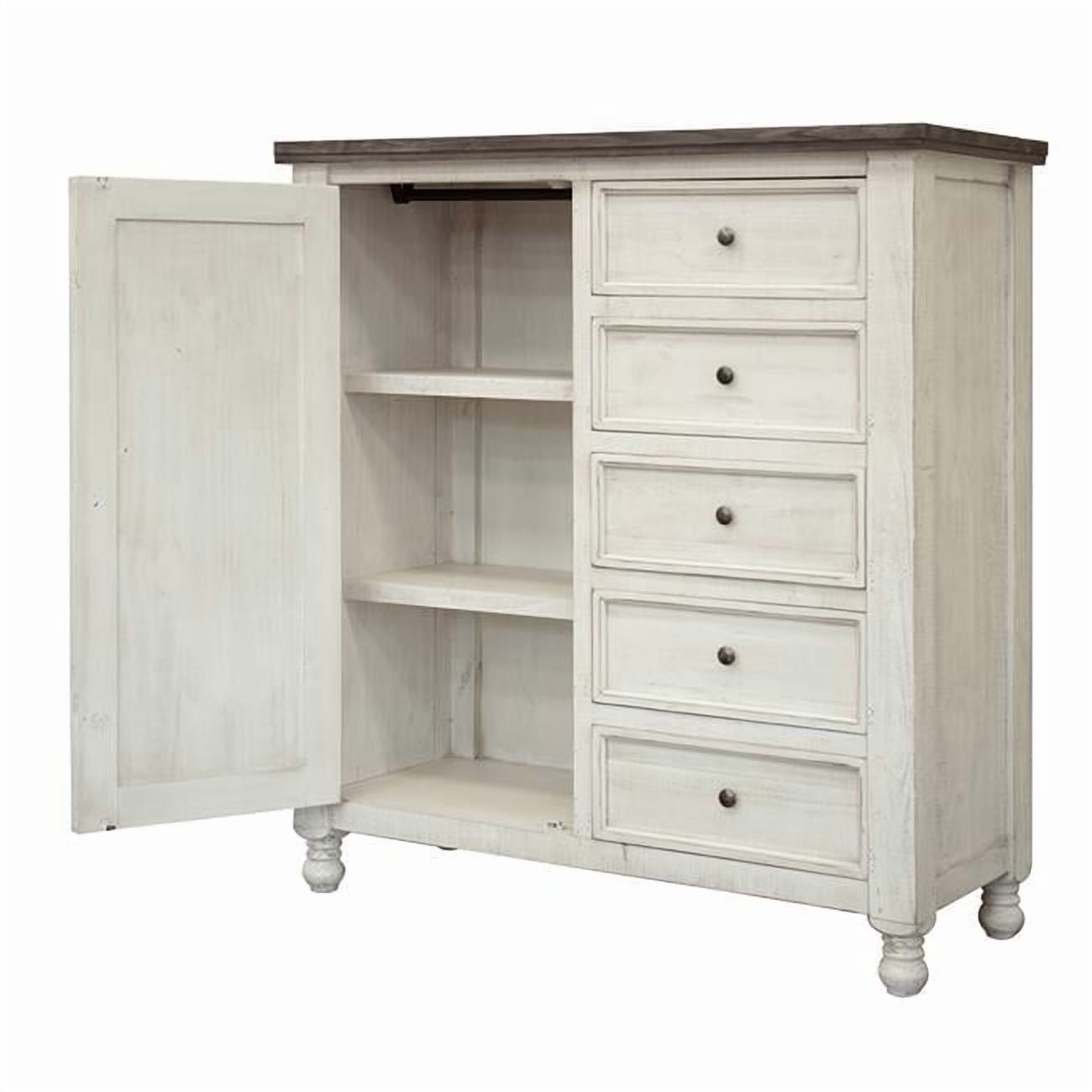 55 in. Grey & Ivory Solid Wood Five Drawer Gentlemans Chest - Walmart.com