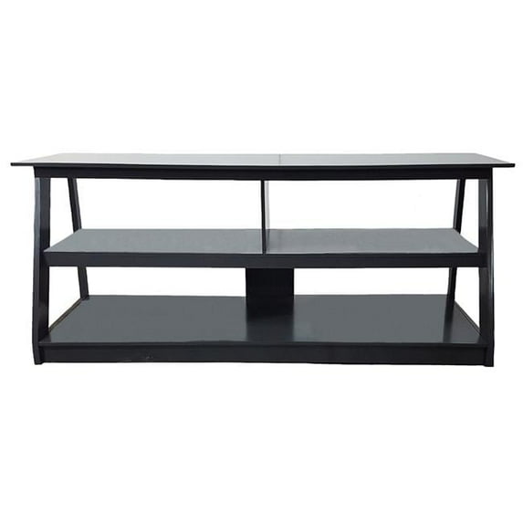 55 in. Poplar Open TV Cart, Grey